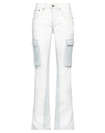 Dondup Woman Jeans Ivory Size 26 Cotton, Elastane In White