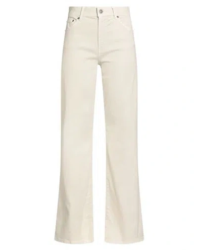 Dondup Woman Jeans Ivory Size 27 Cotton, Lyocell, Elastane In White