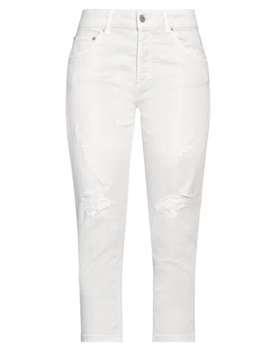 Dondup Woman Jeans Light Grey Size 28 Cotton, Elastane