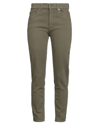 Dondup Woman Jeans Military Green Size 28 Cotton, Elastane