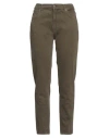 Dondup Woman Jeans Military Green Size 26 Cotton, Elastane