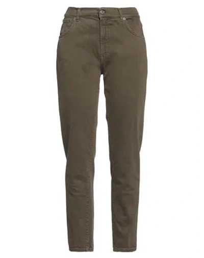 Dondup Woman Jeans Military Green Size 26 Cotton, Elastane
