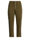 Dondup Woman Jeans Military Green Size 31 Cotton, Elastane In Green