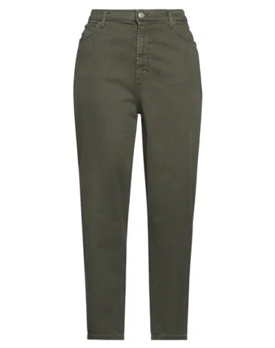 Dondup Woman Jeans Military Green Size 32 Cotton, Lyocell, Elastane