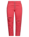 Dondup Woman Jeans Red Size 30 Cotton