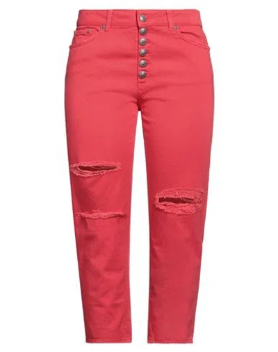 Dondup Woman Jeans Red Size 30 Cotton In Red