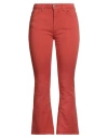 Dondup Woman Jeans Rust Size 26 Cotton, Elastomultiester, Elastane In Red