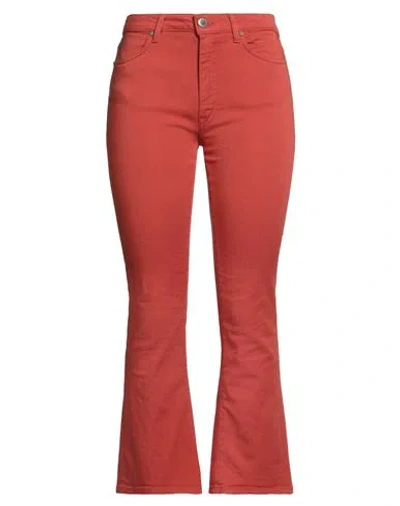 Dondup Woman Jeans Rust Size 26 Cotton, Elastomultiester, Elastane In Red