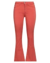Dondup Woman Pants Rust Size 31 Cotton, Elastomultiester, Elastane In Red