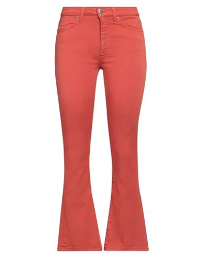 Dondup Woman Pants Rust Size 31 Cotton, Elastomultiester, Elastane In Red