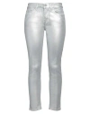 Dondup Woman Jeans Silver Size 32 Cotton, Elastane In Metallic