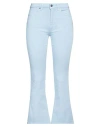 Dondup Woman Pants Sky Blue Size 31 Cotton, Elastomultiester, Elastane