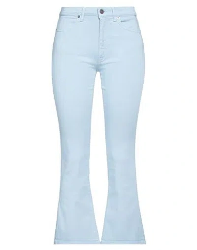 Dondup Woman Pants Sky Blue Size 31 Cotton, Elastomultiester, Elastane
