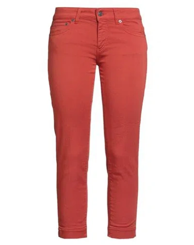 Dondup Woman Jeans Tomato Red Size 28 Cotton, Elastomultiester, Elastane