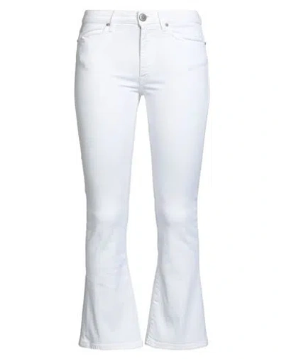 Dondup Woman Jeans White Size 26 Cotton, Elastomultiester, Elastane
