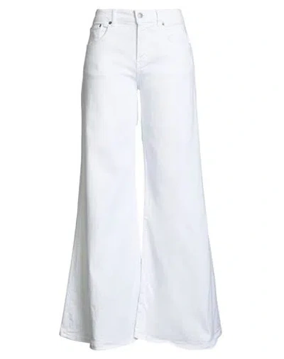 Dondup Woman Jeans White Size 29 Cotton, Elastomultiester, Elastane