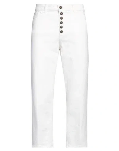 Dondup Woman Jeans White Size 34 Cotton, Elastane