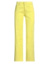 Dondup Woman Jeans Yellow Size 24 Cotton, Elastomultiester, Elastane