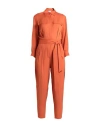 Dondup Woman Jumpsuit Rust Size 6 Acetate, Silk In Red