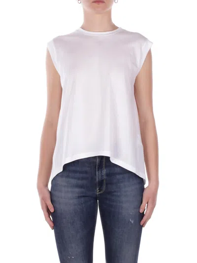 Dondup Woman Knit Ds080jf0350d 000 Regular Crew Neck In White Jersey