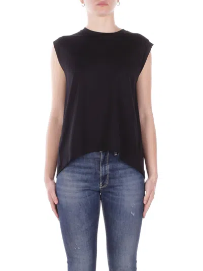 Dondup Woman Knit Ds080jf0350d 999 Regular Black Jersey Crew Neck