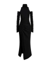 Dondup Woman Long Dress Black Size L Polyester, Elastane In Black