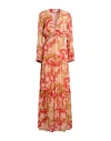 Dondup Woman Maxi Dress Blush Size 6 Viscose In Pink