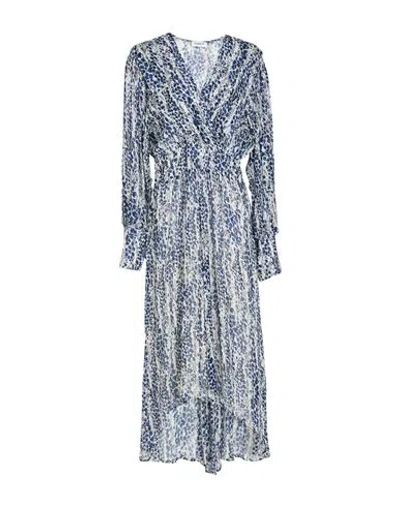 Dondup Woman Maxi Dress Bright Blue Size 8 Viscose