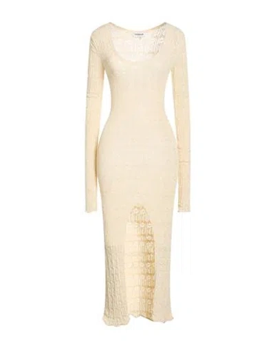 Dondup Woman Maxi Dress Cream Size 8 Viscose, Polyester In White