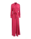 Dondup Woman Maxi Dress Garnet Size 6 Acetate, Silk In Red
