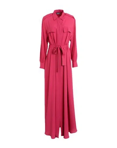 Dondup Woman Maxi Dress Garnet Size 6 Acetate, Silk In Red