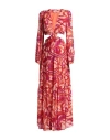 Dondup Woman Maxi Dress Garnet Size 6 Viscose In Red