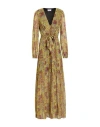 Dondup Woman Maxi Dress Military Green Size 6 Viscose In Green