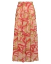 Dondup Woman Maxi Skirt Military Green Size 6 Viscose In Orange
