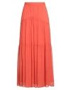 Dondup Woman Maxi Skirt Orange Size 6 Viscose
