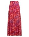 Dondup Woman Maxi Skirt Red Size 6 Viscose In Pink