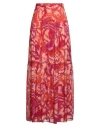 Dondup Woman Maxi Skirt Rust Size 4 Viscose, Cupro, Elastane