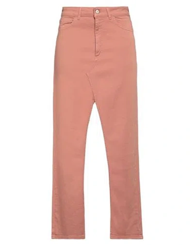 Dondup Woman Maxi Skirt Salmon Pink Size 29 Cotton, Elastomultiester, Elastane In Red