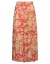 Dondup Woman Maxi Skirt Salmon Pink Size 6 Viscose, Cupro, Elastane