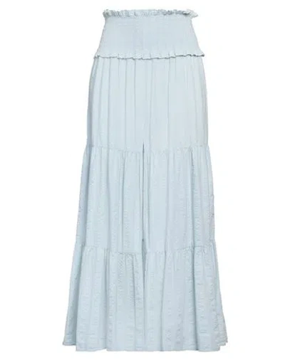 Dondup Woman Maxi Skirt Sky Blue Size 10 Cotton In Blue