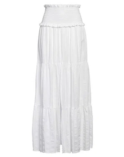 Dondup Woman Maxi Skirt White Size 8 Cotton In White