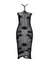 Dondup Woman Midi Dress Black Size S Cotton, Polyamide In Black