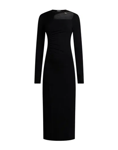 Dondup Woman Midi Dress Black Size Xs Viscose, Elastane
