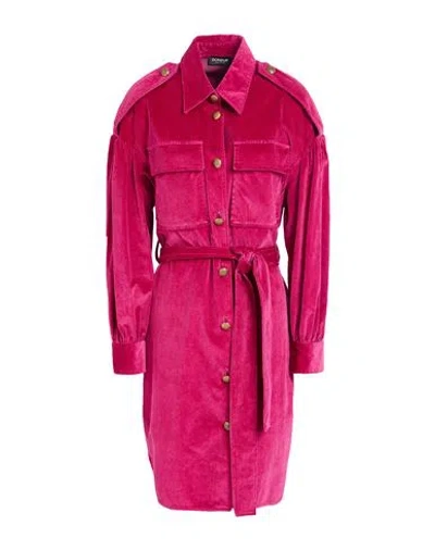 Dondup Woman Midi Dress Garnet Size 8 Cotton, Modal, Polyester, Elastane