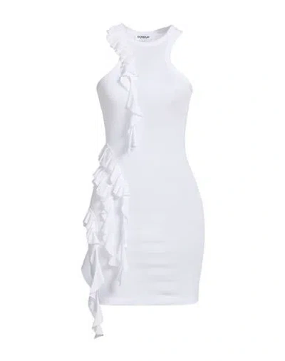 Dondup Woman Midi Dress Off White Size M Cotton
