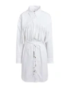 Dondup Woman Midi Dress White Size 8 Cotton, Elastane In White