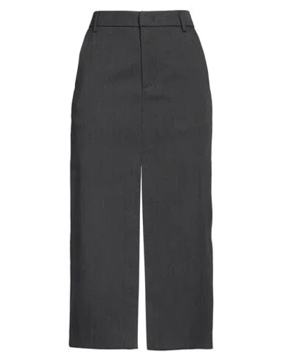 Dondup Woman Midi Skirt Charcoal Size 28 Virgin Wool, Cotton, Elastane