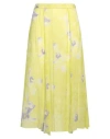 Dondup Woman Midi Skirt Lime Green Size 6 Silk In Green