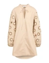 Dondup Woman Mini Dress Beige Size 4 Cotton In Neutral