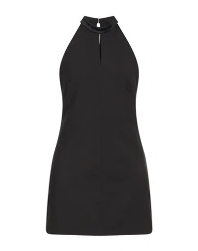 Dondup Woman Mini Dress Black Size 2 Polyester, Virgin Wool, Elastane